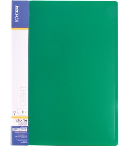 Папка А4 з боковим притиском Economix CLIP В Light , зелена, E31208-04