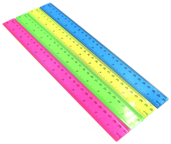 23875-1 Лінійка пластикова прозора 30 см,mix4