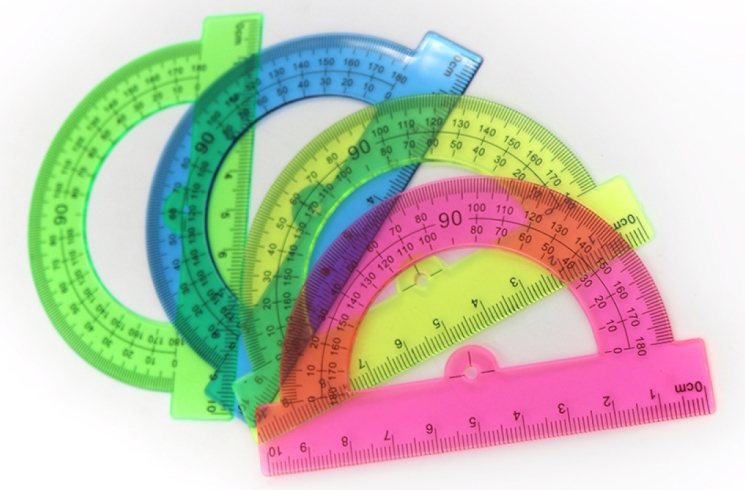 23875-7-B Транспортир малий, mix4 (без етикетки)