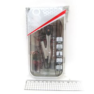 JF9087 Готовальня 8 предм. циркуль+олів.мех.+грифель+ластик+лінійки