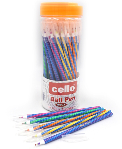 CL678L Ручка масл. Cello син., PVC банка 50шт.