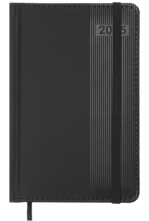 Щоденник датов. 2025 BARONE, A6, чорний, штучна шкіра/поролон, BM.2578-01