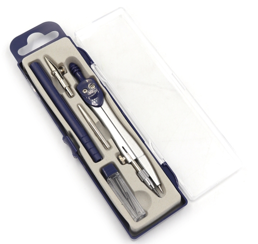 JF-8083  Цикруль з грифелем +тримач гриф.+тримач голки+пласт.руч. в футлярі 1шт/єтік