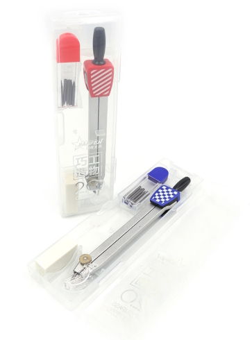 JF-8066 Циркуль+грифель в пласт.футлярі 1шт/єтік