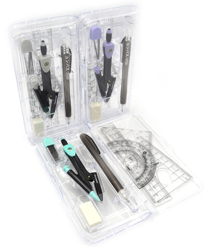 JF-9028 Готовальня 8 предм. мех.кар.+цирк.+ласт.+гриф.+лінійки 1шт/box/єтік