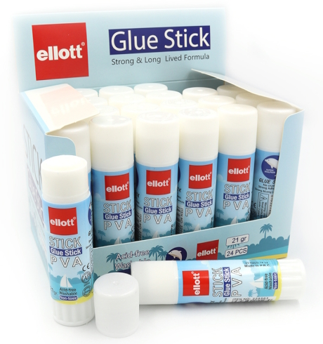 ET-220503(DSCN0701) Клей-олівець Ellot, 21g PVA 24шт/єтік