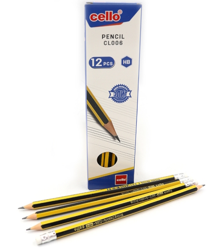 CL006 Олівець гнучкий ч/гр. Cello HB з ластиком 12шт/єтік