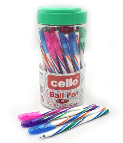 CL278 Ручка кулькова Cello син., PVC банка 50шт.