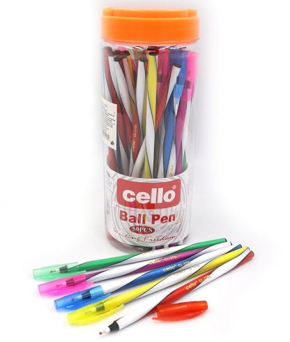 CL378L Ручка масл. Cello син., PVC банка 50шт.