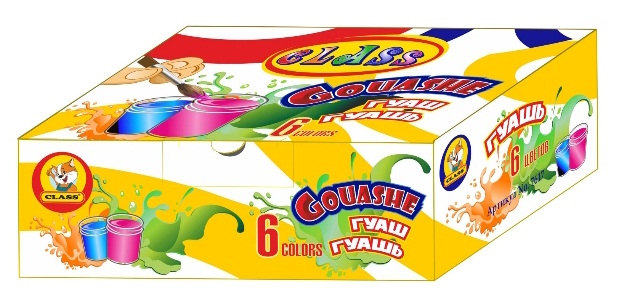 Фарби гуашеві 6кол.,60 мл., 7617,CLASS