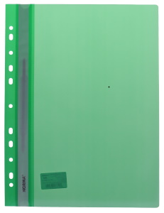 Папка-скор., А4, PР,120/160 мкн. пр.верх, с европерф., зелен., глянц., 5262, NORMA