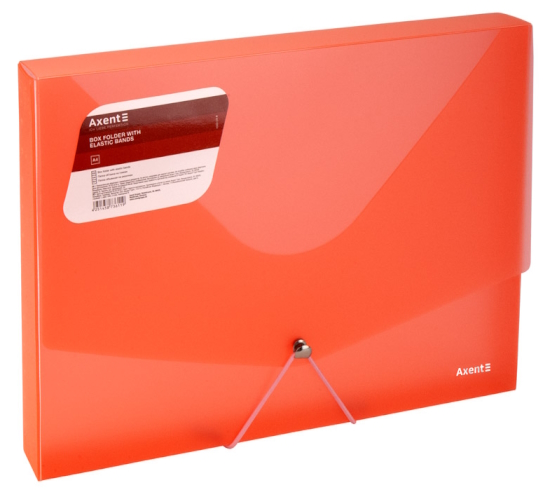 Папка на гумках об'ємна, А4, прозора червона 1502-24-A AXENT