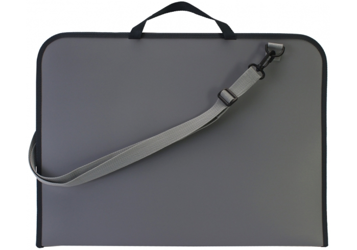 Портфель пластиковий А2 на блискавці, сірий, MX30042