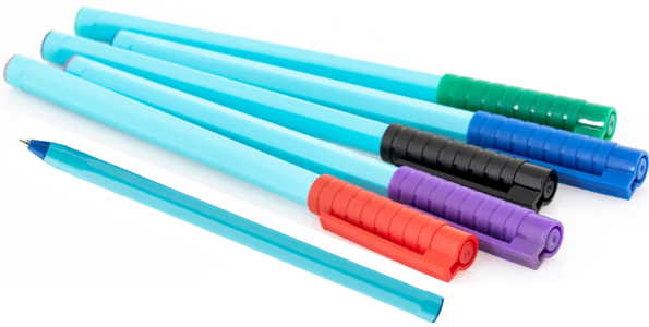 Ручка кулькова OPTIMA HYPE 0,7 mm. Корпус блакитний, пише синім O15687