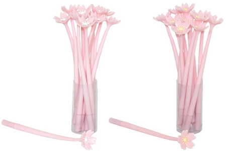 Ручка гелева 0,5 мм синя квітка-квітка сакури (змінює колір на ультрафіолеті), 1158(5032)