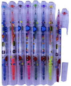 Н-р ручок-гель 8кол.+текст-маркер 8кол.-2 в 1 