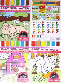 Альб. д/розмальов.-малюв. водою+пензель+фарби 6 кол. на кож.арк, 5вид., CS-1503