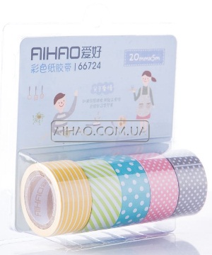 Декоративна клейка стрічка, розмір 20ммх5м, набір 5 штук, AH66724