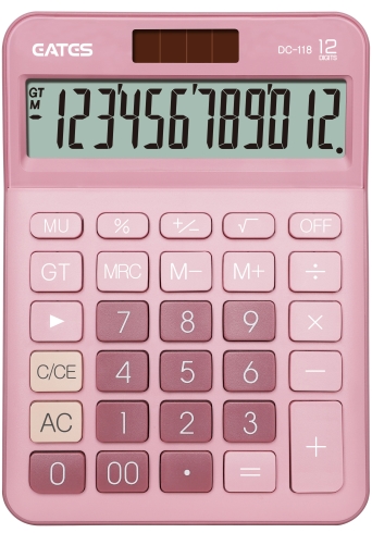 Калькулятор 12-розрядний EATES DC-118, 2 джерела живлення, великий LCD дисплей, розмір 125x175x20мм, вага 169 г, 3 кольори