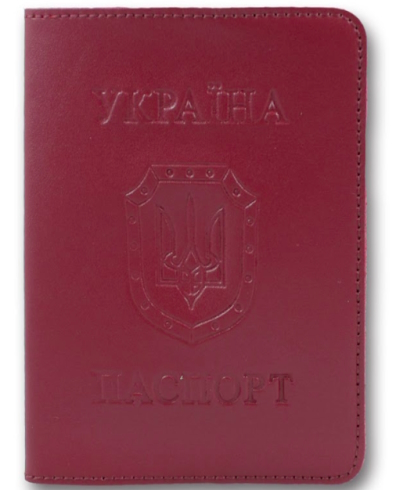 ОВ-18(тисн.укр.) Обл. Паспорт Еко шкіра бордовий Ф.100х135 Кр.кут