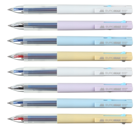 Ручка гелева автоматична 3 в 1, 0.5мм, синя, чорна, червона, BM.8367