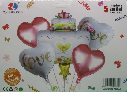 Н-р фольгіров.куль. 5шт.-1шт*100см+4шт*45см (50*10) 1212-4