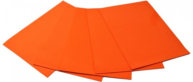 Кольорова ЕВА піна(Фоаміран)А4,EVA-008,21х29,7см,2,00 мм 5 аркуш.помаранчевий