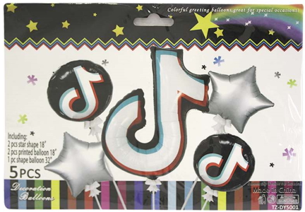 Набір кульок фольгованих Тік ток 5 шт TZ-DY5001