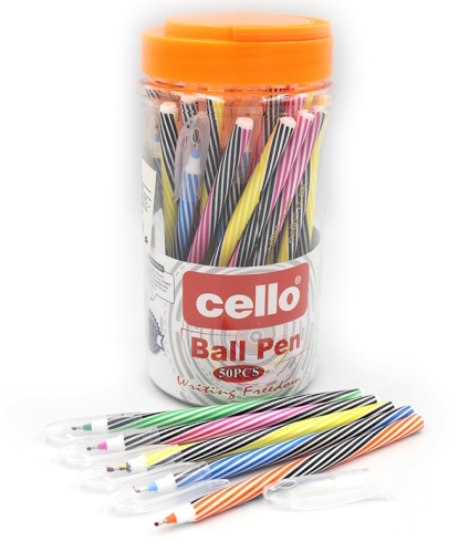 CL668 Ручка масл. Cello син., PVC банка 50шт.