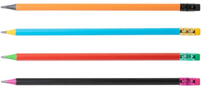Олівець чорнографітний ECONOMIX RAINBOW пластиковий HB корпус асорті, загострений з гумкою E11327