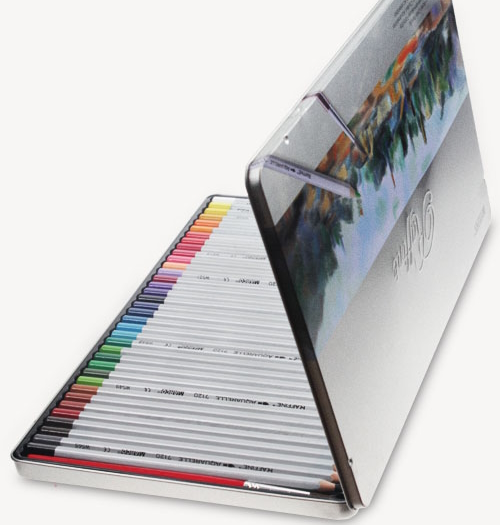 Олівці акварельні 36 кольорів шестигранні метал. пеналі, Raffine, Marco, 7120-36TN