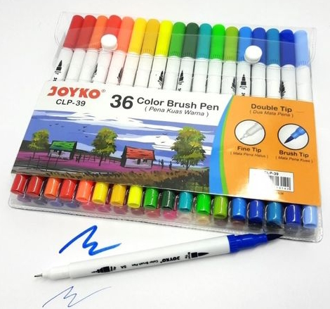Фломастери двосторонні (пензлик/лінер) 36 кольорів, CLP-39,ТМ