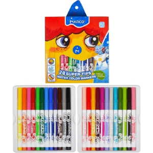 Фломастери 24 кольори Super Washable, Marco,1630-24CB
