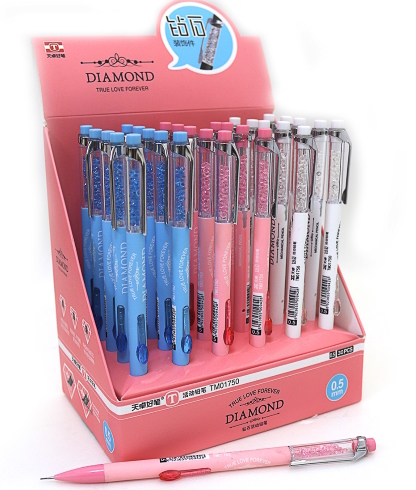 TM01750-0.5 Олівець механіч.TY DIAMOND, прозора.вставка, 0,5мм, mix, 60шт / етик.