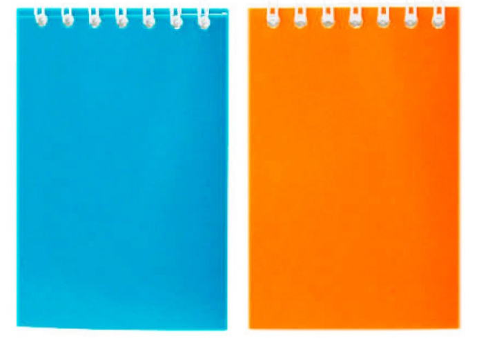 Блокнот А7ф. флуоресцентний,40арк. на пружині,обкладинка УФ-лак, ЗП-23, Рюкзачок