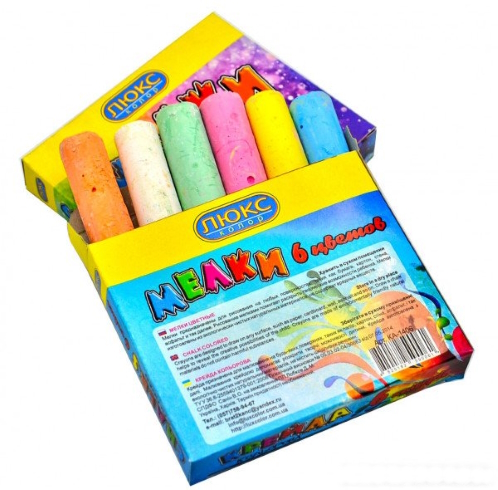 Крейда асфальтна 6кол. круг.,20*100мм  /24х72/ Л.К. КА-1406