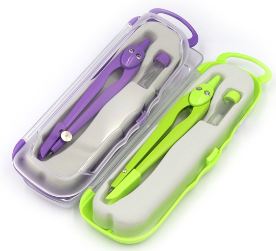 S48002B Циркуль з грифелем, 2 предм. в футлярі 1шт/єтік