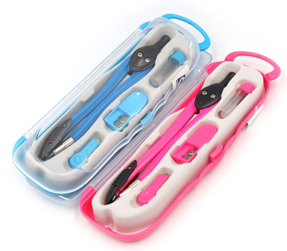 S88004 Циркуль з грифелем + точилка 4 предм. в футлярі 1шт/єтік