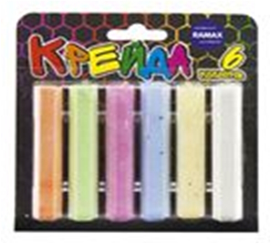Крейда кол шестиграна, асф. пласт. упак 6 шт * 15х80 мм  ШС06, КП+