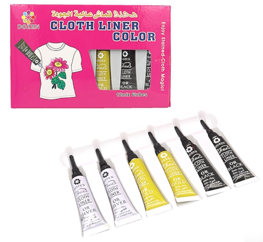 DSCN0673 Фарби для одягу Dozen 12мл*6шт., лінер 1шт/єтік