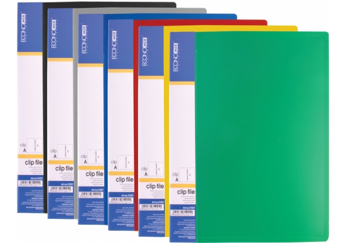 Папка-швидкозшивач А5 з пружинним механізмом Economix CLIP A, асорті,E31221