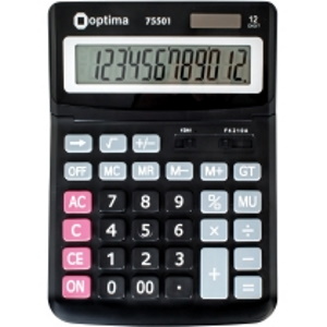 Калькулятор настільний Optima, 12 розрядів, розмір 230*165*45 мм, O75501