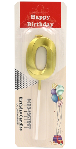 DSCN9369 Свічка для торта Цифра 0, блістер