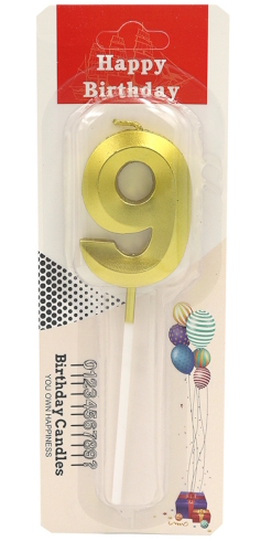 DSCN9369 Свічка для торта Цифра 9, блістер