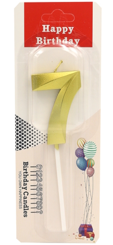 DSCN9369 Свічка для торта Цифра 7, блістер