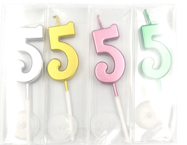 DSCN9373 Свічка для торта Цифра 5, блістер