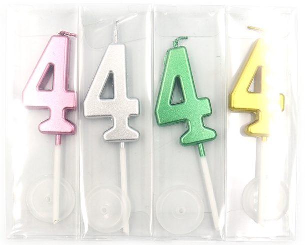 DSCN9373 Свічка для торта Цифра 4, блістер