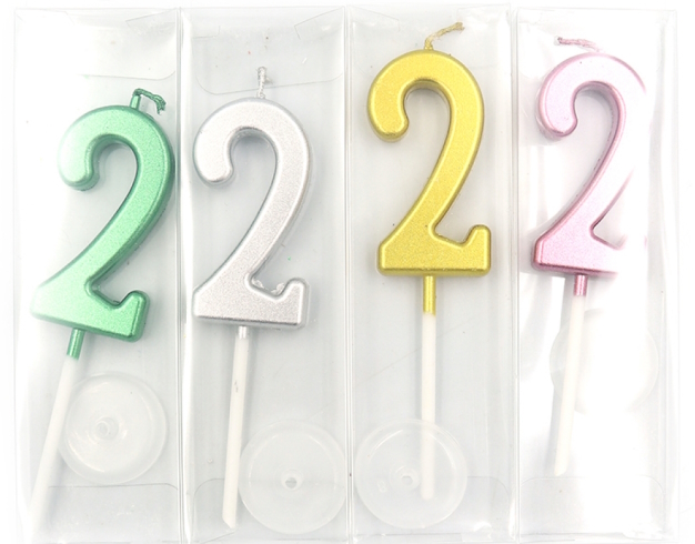 DSCN9373 Свічка для торта Цифра 2, блістер