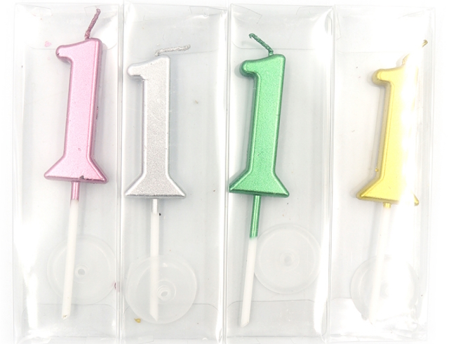 DSCN9373 Свічка для торта Цифра 1, блістер