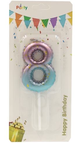 DSCN9388 Свічка для торта Цифра 8, блістер